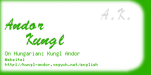 andor kungl business card